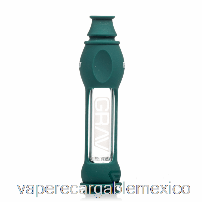 Vape Recargable Grav Octo-taster Con Piel De Silicona Verde Azulado Oscuro